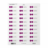 Fuchsia Roze Lint & Diamanten Elegante Uitnodiging Etiket (Full Sheet)
