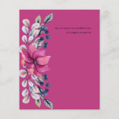 Fuchsia Roze Marine Blauw Bloemen Huwelijk Budget (Achterkant)