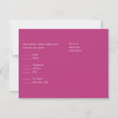 Fuchsia Roze Marine Blauw Bruiloft RSVP Kaart (Achterkant)