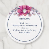 Fuchsia Roze Marine Details Behuizing QR Code RSVP Bedankjes Labels (Voorkant)