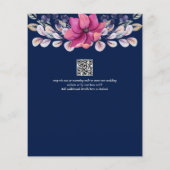 Fuchsia Roze Marineblauw Bloem Chic Bruiloft (Achterkant)