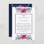 Fuchsia Roze Navy Details Bijlage QR Code RSVP (Voorkant / Achterkant)