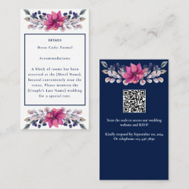 Fuchsia Roze Navy Details Bijlage QR Code RSVP