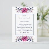 Fuchsia Roze Navy Details Bijlage QR Code RSVP Kaartje (Staand voorkant)