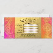 Fuchsia Roze Oranje & Gouden Indiase Cadeaubon (Achterkant)