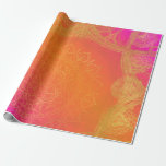 Fuchsia Roze Oranje & Gouden Indische Mandala Fees Cadeaupapier<br><div class="desc">Inpakpapier</div>