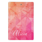 Fuchsia roze oranje moderne waterverf, aangepaste  mini klembord (Achterkant)