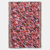 Fuchsia roze, oranje, zwart en wit camo  deken (Voorkant Verticaal)