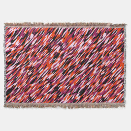 Fuchsia roze, oranje, zwart en wit camo  deken