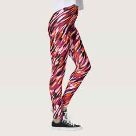 Fuchsia roze, oranje, zwart en wit camo  leggings