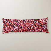 Fuchsia roze, oranje, zwart en wit camo lichaamskussen (Achterkant)