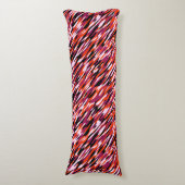 Fuchsia roze, oranje, zwart en wit camo lichaamskussen (Voorkant Verticaal)