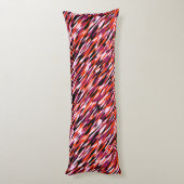 Fuchsia roze, oranje, zwart en wit camo lichaamskussen (Achterkant (Verticaal))