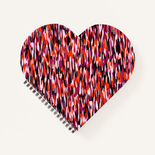 Fuchsia roze, oranje, zwart en wit camo notitieboek