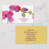 Fuchsia roze orchidee Waterverf Visitekaartje (Voorkant / Achterkant)