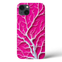 Fuchsia Roze Organische Tak iPhone Hoesje Vrouwen