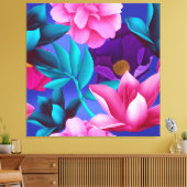 Fuchsia roze Paarse bloem Canvas Afdruk (Insitu (Woonkamer))