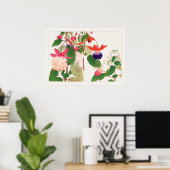 Fuchsia, roze Paarse rode bloemen, Tanigami Konan, Poster (Thuiskantoor)