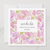Fuchsia Roze Paarse Waterverf Bloemen Patroon (Voorkant)