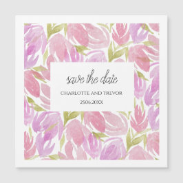 Fuchsia Roze Paarse Waterverf Bloemen Patroon
