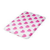 Fuchsia roze polka harten wit badmat (Gekanteld)