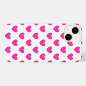 Fuchsia roze polka harten wit Case-Mate iPhone case (Achterkant (horizontaal))