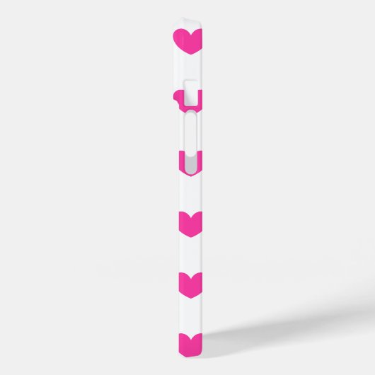 Fuchsia roze polka harten wit Case-Mate iPhone case (Achterkant / Links)