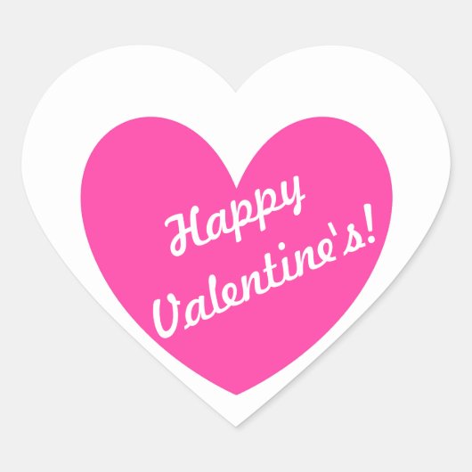 Fuchsia roze polka harten wit hart sticker (Voorkant)