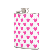Fuchsia roze polka harten wit heupfles (Links)
