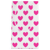 Fuchsia roze polka harten wit klein cadeauzakje (Voorkant)