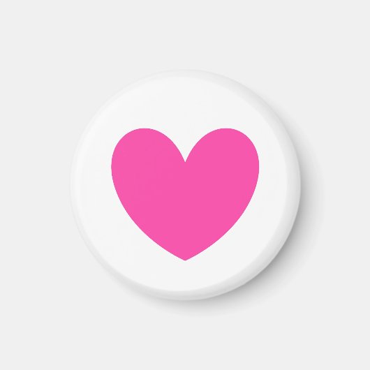 Fuchsia roze polka harten wit magneet (Voorkant)