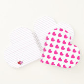 Fuchsia roze polka harten wit notitieboek (Binnen)