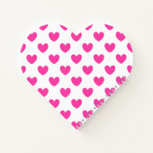 Fuchsia roze polka harten wit notitieboek (Achterkant)