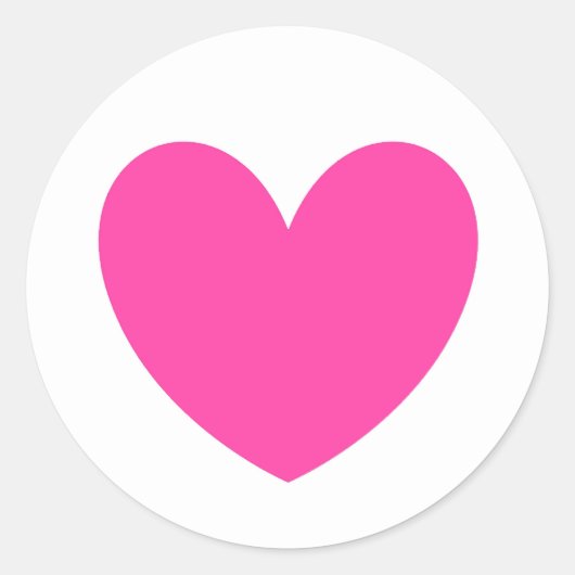 Fuchsia roze polka harten wit ronde sticker (Voorkant)
