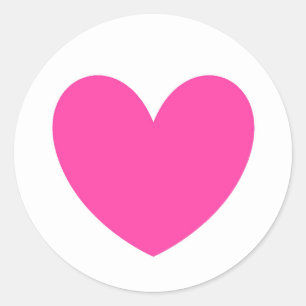 Fuchsia roze polka harten wit ronde sticker