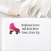 Fuchsia Roze Roller Skates Schaatsen Label (Insitu)