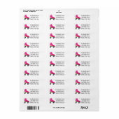 Fuchsia Roze Roller Skates Schaatsen Label (Full Sheet)