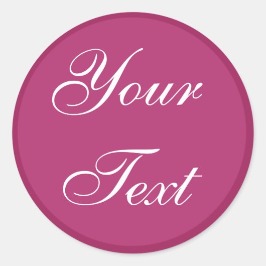 Fuchsia Roze Ronde Envelop Afdichtingen met aangep Sticker (Voorkant)