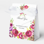 Fuchsia roze Roses Chic Spring Floral Wedding Bedankdoosjes (Voorkant Zijde)