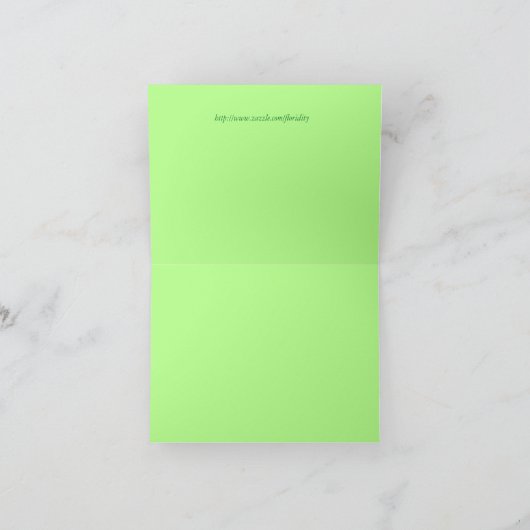 Fuchsia roze rozen op een lichtgroene achtergrond bedankkaart (Binnen)