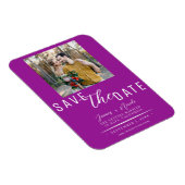 Fuchsia Roze Save the Date Foto Bruiloft Magneet (Rechterzijde)