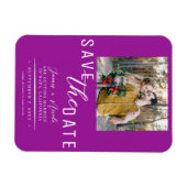Fuchsia Roze Save the Date Foto Bruiloft Magneet (Horizontaal)