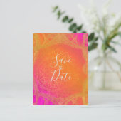 Fuchsia Roze Sinaasappel & Gouden Mandala Save the Aankondigingskaart (Staand voorkant)