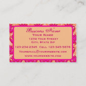 Fuchsia Roze Sinaasappel Parijse Damast Graphic Ar Visitekaartje (Achterkant)