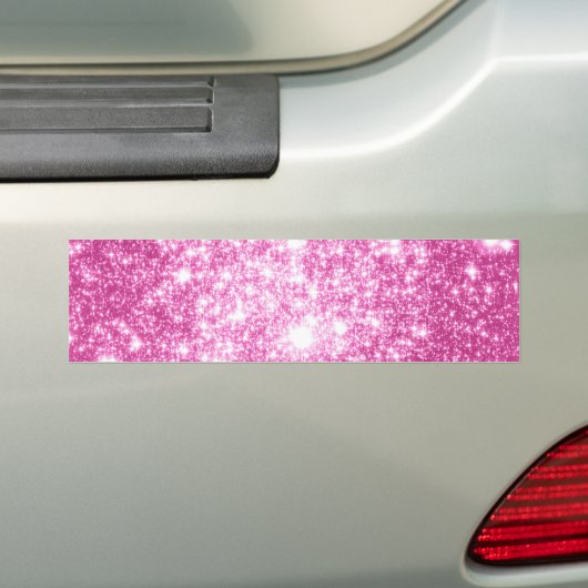 Fuchsia roze sterren bumpersticker (Op auto)