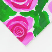Fuchsia Roze Waterverf Rozen Fleece Deken (Hoek)