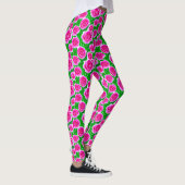 Fuchsia Roze Waterverf Rozen Leggings (Rechts)