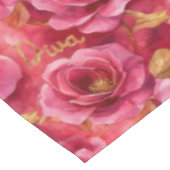 Fuchsia roze Waterverf Rozen met gouden diva Tafelkleed (Gekanteld)