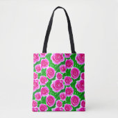 Fuchsia Roze Waterverf Rozen Tote Bag (Voorkant)