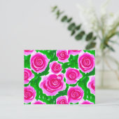 Fuchsia Roze Waterverfrozen Briefkaart (Staand voorkant)